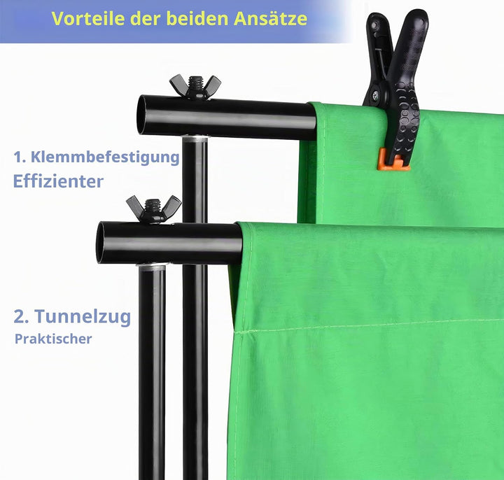 EMART Hintergrundsystem mit Stoff, Professionelles Fotostudio Set 2,6×3m Foto Hintergrund Ständer Se