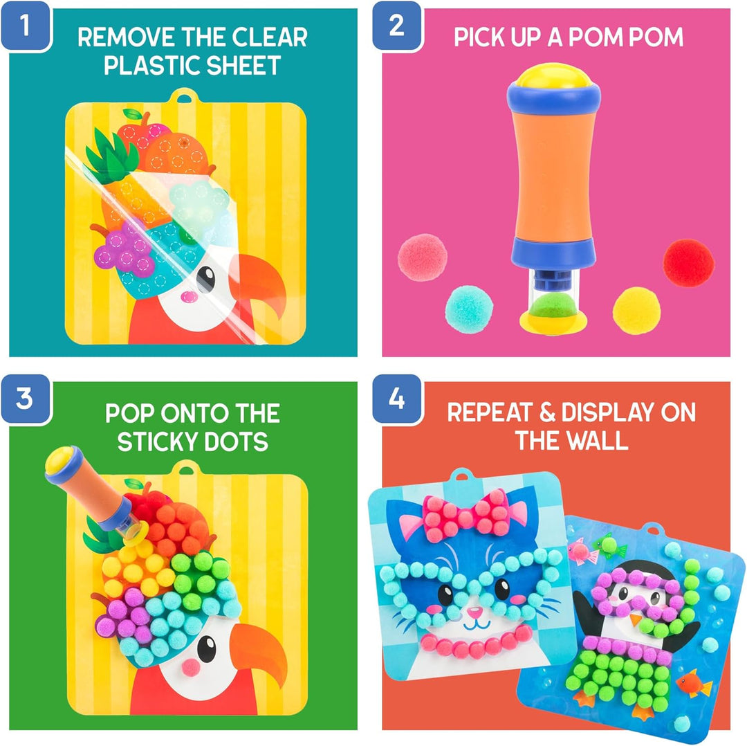 Learning Resources Educational Insights Pom-Pom-Kit, Spielzeug für 5-jährige Mädchen und Jungen, Bas