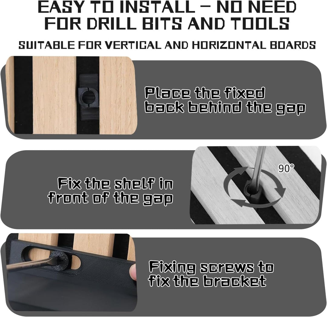Regal für Akustikpaneele 2er Set, 15x9cm Zubehör Akustikpaneele ohne Bohren für vertikale horizontal