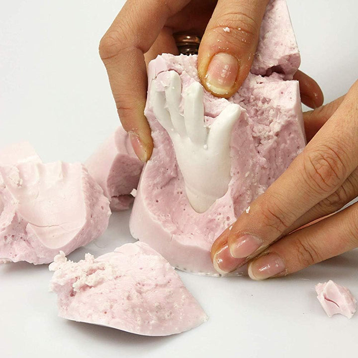 Lucky Hands® Baby Hand & Fuss Gipsabdruck | 0–12 Monate | max. 7 Abdrücke | 450g Abformpulver + 600g