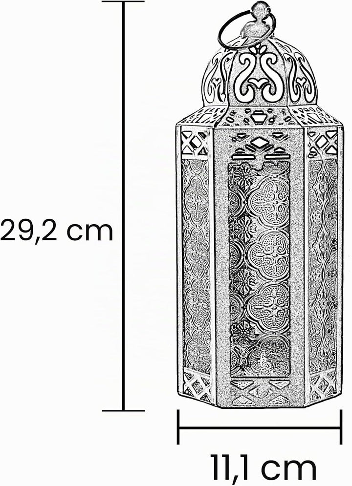 Vela Lanterns Marokkanische Lampenlaterne, dekorativer Kerzenhalter für Innen- und Aussenbereich, He