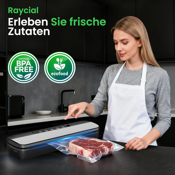 Vakuumiergerät 7 in 1, 145W Vakuumierer für kontinuierliches Arbeiten mit hoher Geschwindigkeit, Fol