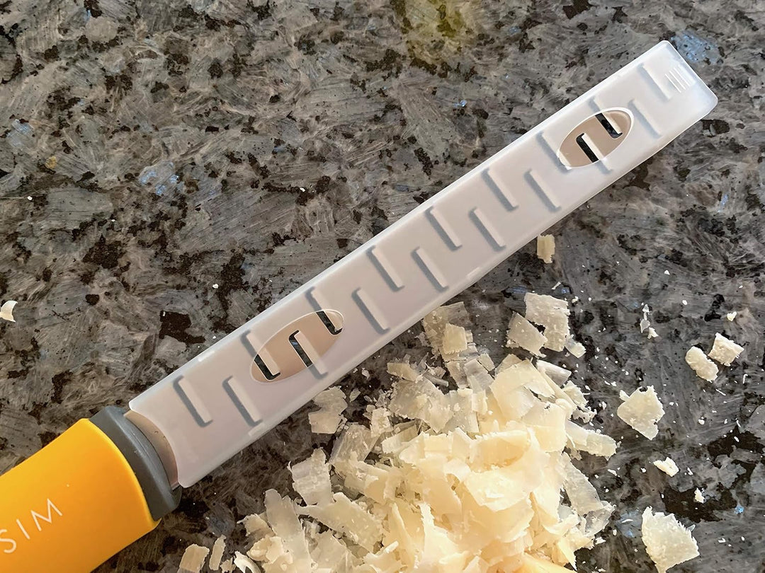 SimSim Profi Hobel, superscharfe Reibe, Edelstahl, lang, schmal, edel, spülmaschinengeeignet, gelber