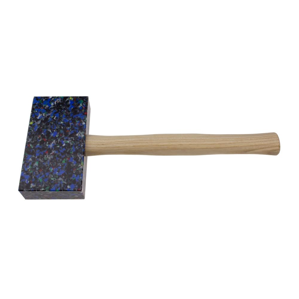 STUBAI SPENGLERHAMMER eckig 155 × 85 × 35 mm | Kunststoffkopf bunt | Hickorystiel ergonomisch | spli