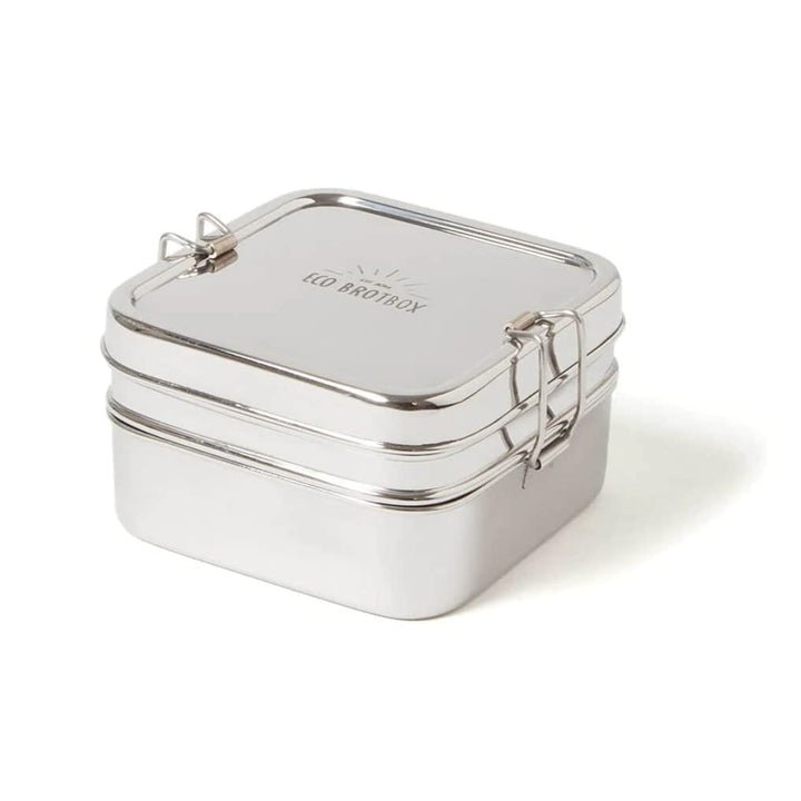 Cube Box XL - Brotdose 2 Lagig 1000ml- Lunchbox aus Edelstahl Quadratisch - BPA-frei - spülmaschinen