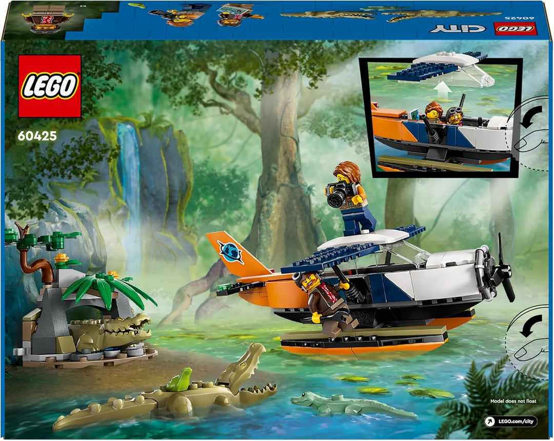 LEGO City Dschungelforscher-Wasserflugzeug, Spielzeug für Kinder, Dschungel-Spielzeug mit Minifigure