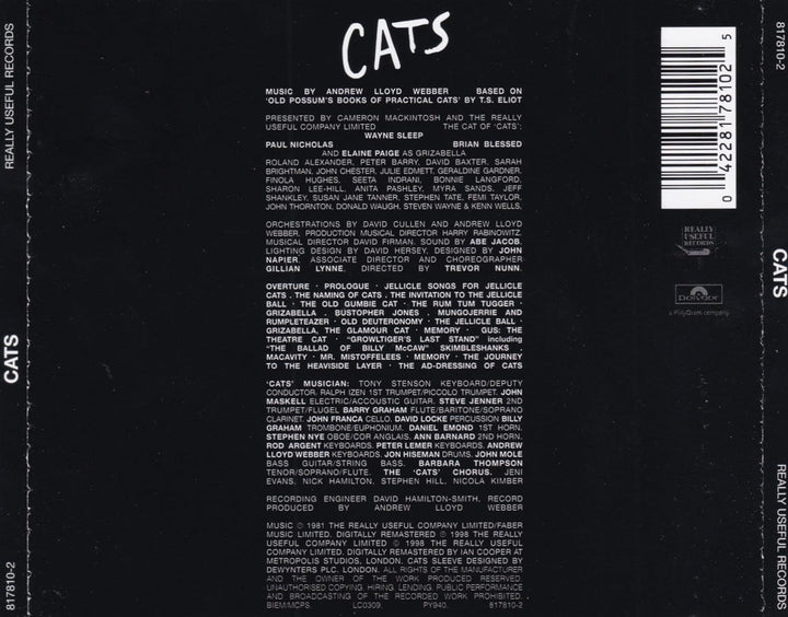 Cats (Gesamtaufnahme), Audio-CD