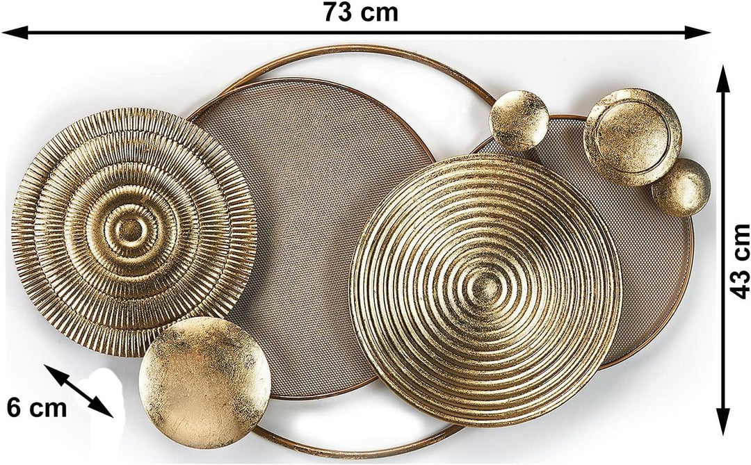 Kobolo Wandbild Wanddeko Metallbild 3D - GOLDEN - aus Metall in Gold