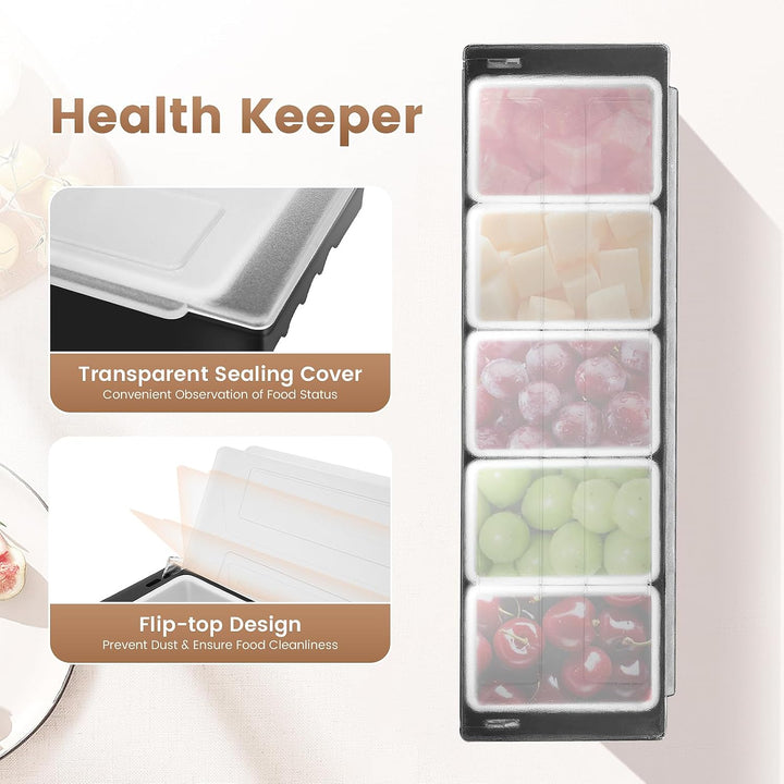 3 oder 5 Einsätzen Zutatenbehälter Topping Behälter, Zutatenbox Cocktail Obst Behälter, für Obst Sna
