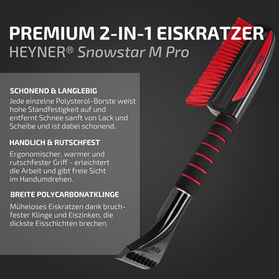 HEYNER® Eiskratzer Auto 9cm Klinge I mit Schneebesen mit 3cm x 22cm aus Polysterol I Aluminium Griff