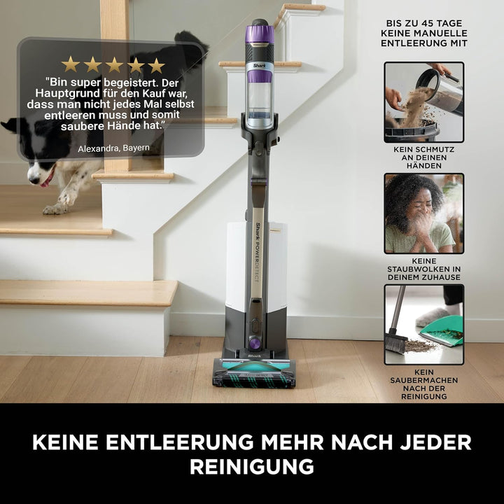 Shark PowerDetect Clean & Empty Akku-Staubsauger für Haustierbesitzer, DuoClean Detect, Reverse Clea
