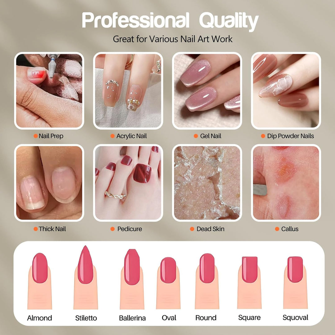 Elektrische Nagelbohrmaschine Nagelbohrer Elektrische Feile Nagelfeile Kit für Anfänger Acryl Gel Nä
