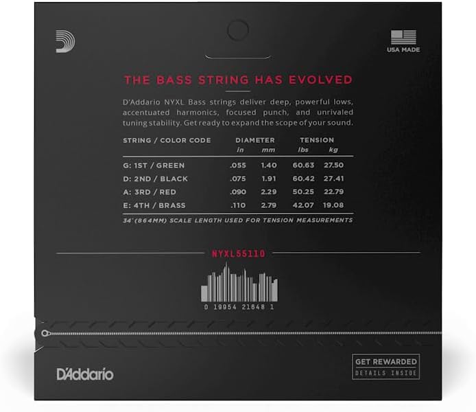 D'Addario E Bass Gitarrensaiten | Saiten E Bass | Bassgitarre Saiten | E Bass Strings | Bass Guitar