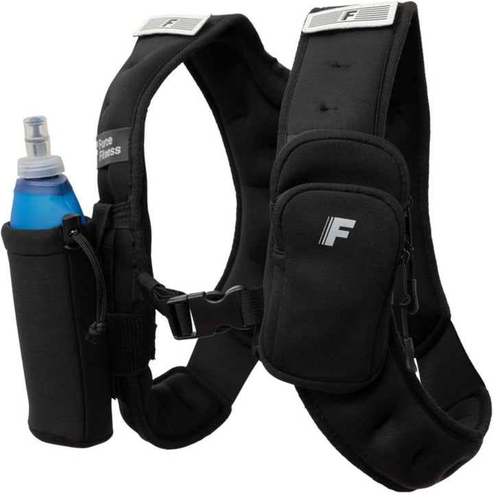Force Fitness Gewichtsweste zum Laufen mit LED-Sicherheitslichtern vorne und hinten, abnehmbarer Fla