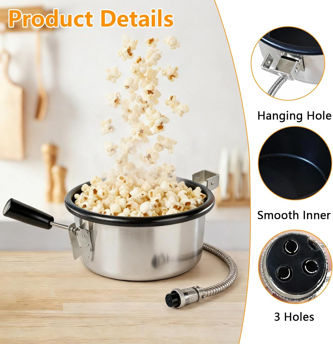 Heissluft Popcornmaschine Zubehör, 3 holes-15mm Popcorntopf, Anti-Scorch, Einfach zu Säubern, Elektr