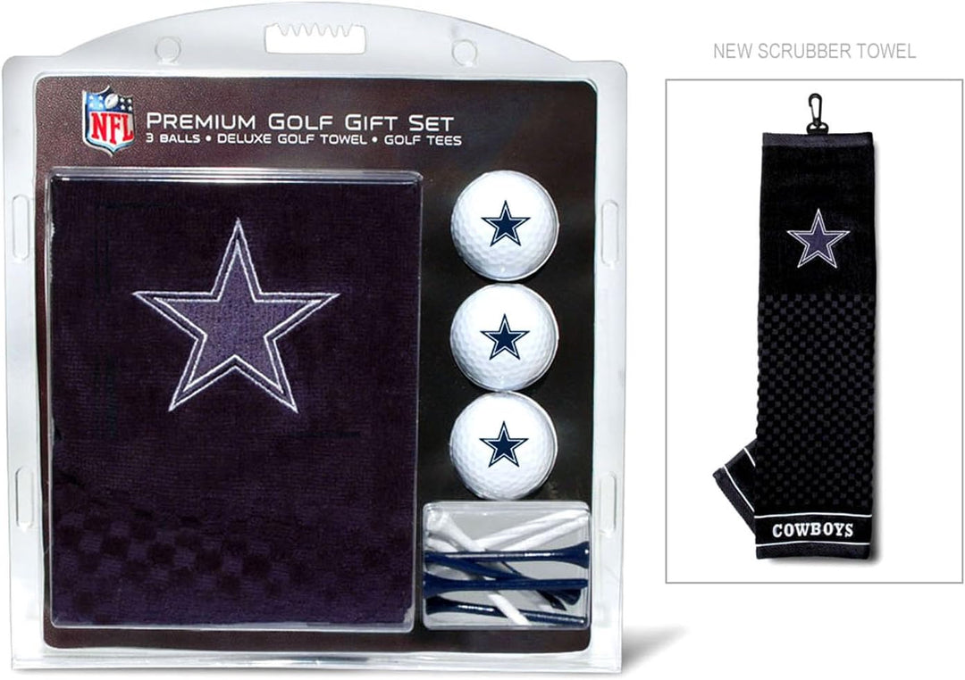 Team Golf NFL Geschenkset Besticktes Golf-Handtuch, 3 Golfbälle und 14 Golf-Tees 6,5 cm Regulierung,