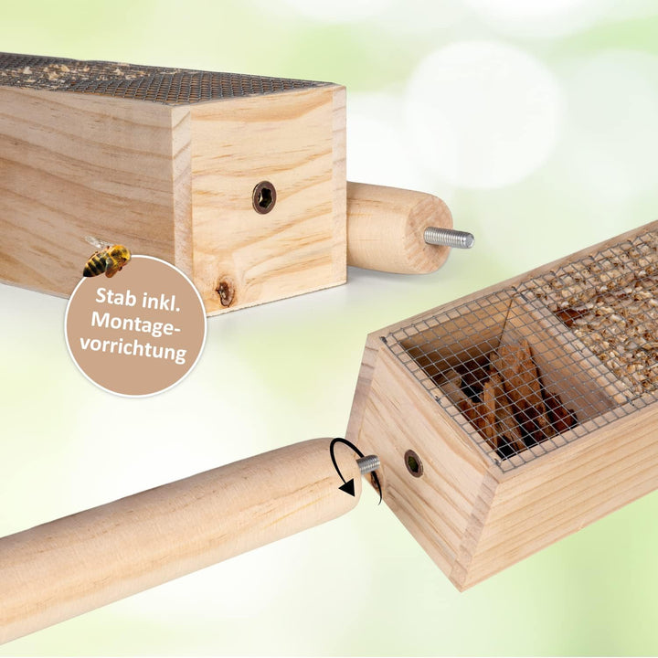 CULT at home Insektenhotel gross XXL stehend - mit Erdspiess - Insektenhaus Gesamthöhe 151 cm - Humm