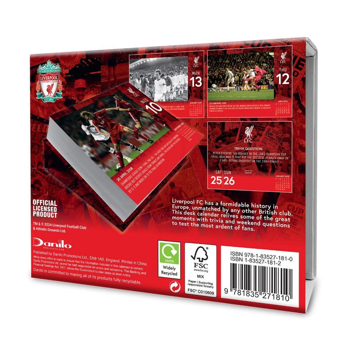 Liverpool FC 2025: Original Danilo-Tagesabreisskalender [Kalendar], Kalender