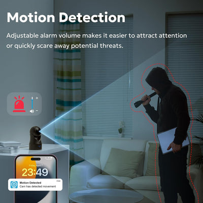 owltron Überwachungskamera innen, Babyphone mit Kamera und app, 360°WLAN IP Kamera mit Bewegungserke