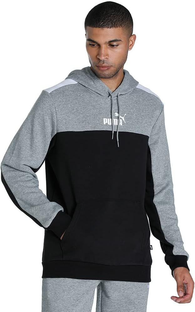 PUMA Herren ESS+ Block Hoodie Tr Sweatshirt, Weiss (01), XL