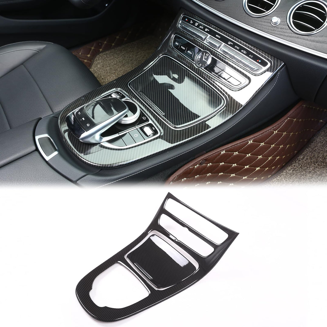 Für E-klasse W213 2016 2017 2018 ABS Kunststoff Mittelkonsole Dekoration Rahmen Abdeckung Trim Kohle