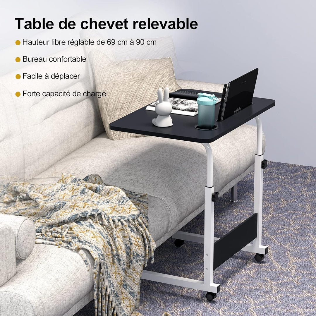PIPIPOXER 60x40cm Laptoptisch höhenverstellbarer Schreibtisch Computertisch mobiler Laptop-Schreibti
