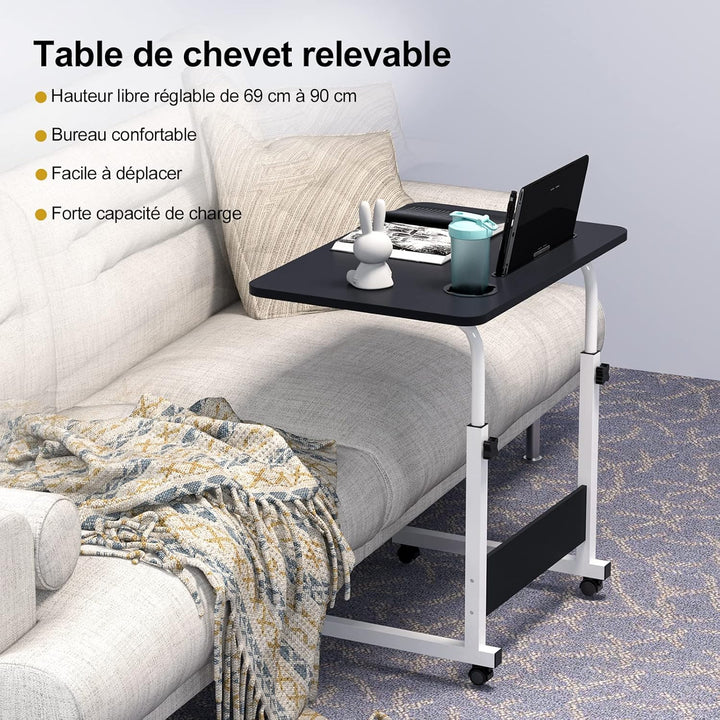 PIPIPOXER 60x40cm Laptoptisch höhenverstellbarer Schreibtisch Computertisch mobiler Laptop-Schreibti