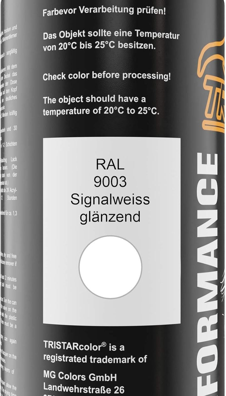 TRISTARcolor RAL 9003 Signalweiss glänzend 2K Acryl Spraydose Sprühdose Spritzlack Sprühlack 400 ml