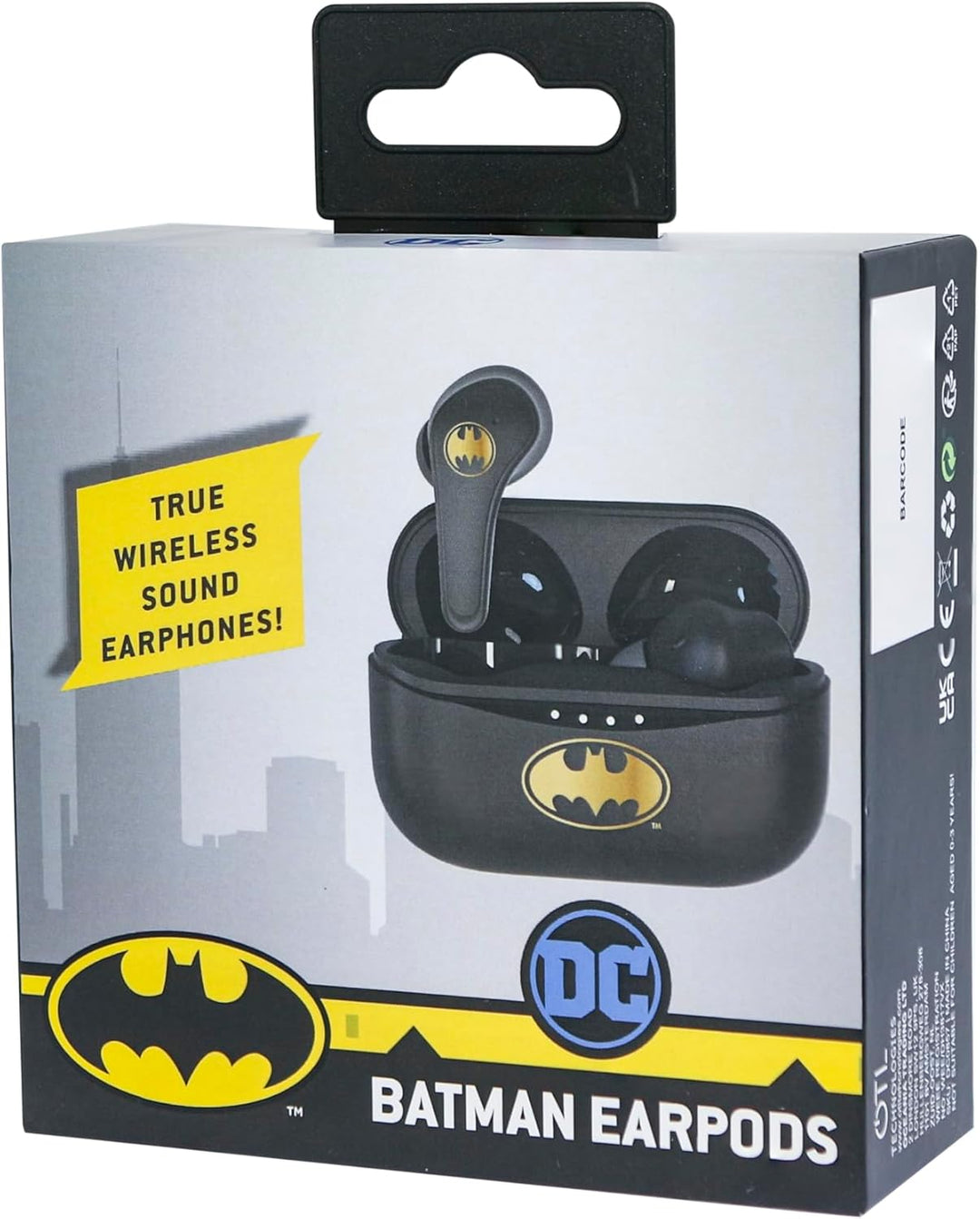 OTL Technologies Bluetooth V5.0 Kinder-Kopfhörer Batman mit Ladebox, Schwarz, one Size