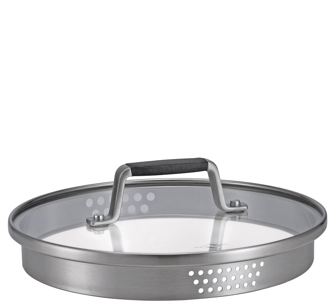 Küchenprofi COOK Bratentopf BOLOGNA | Edelstahl Schmortopf mit Deckel aus Sicherheitsglas | Induktio