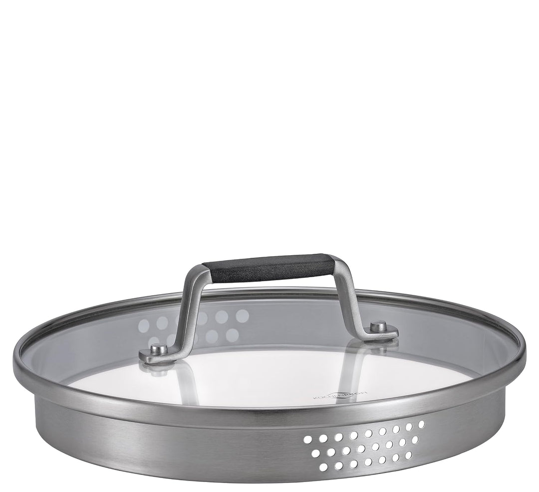Küchenprofi COOK Bratentopf BOLOGNA | Edelstahl Schmortopf mit Deckel aus Sicherheitsglas | Induktio