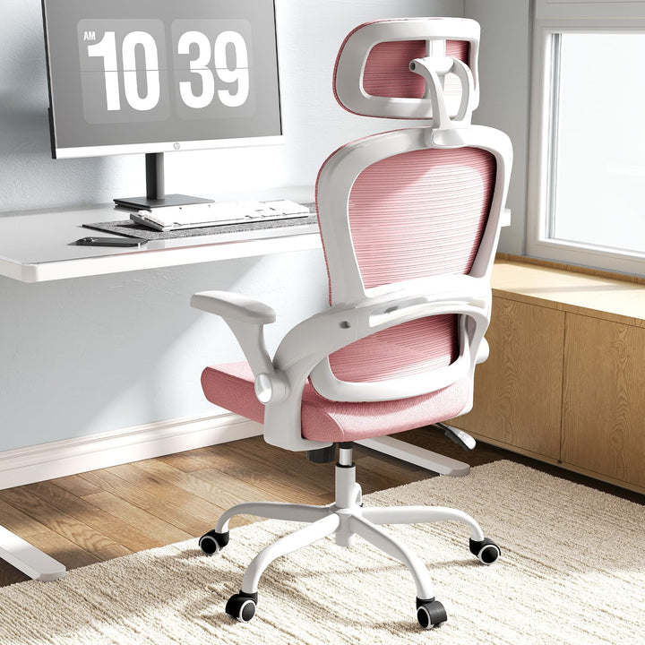 TRALT Ergonomischer Bürostuhl - Schreibtischstuhl mit Verstellbare Kopfstütze Höhenverstellbarer Bür