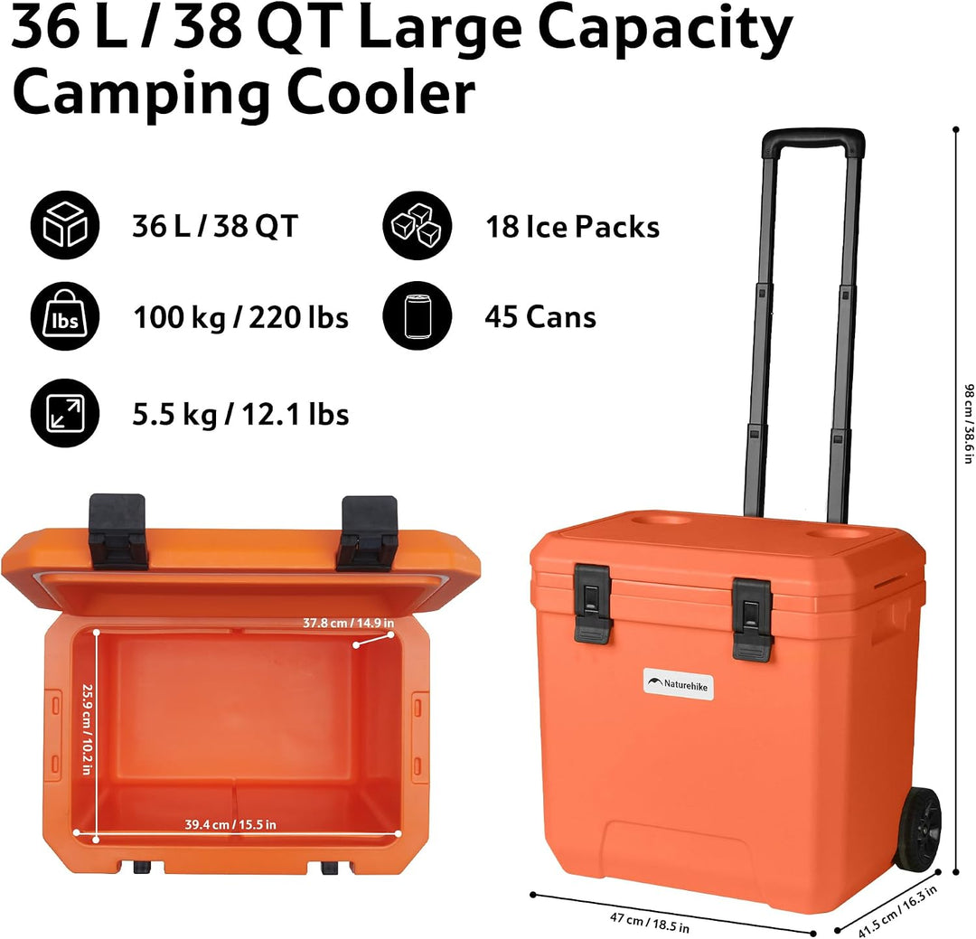 Naturehike Kühlbox 17 Liter/24 Liter/36 Liter Thermobox hochwertige PU Isolierbox 48 Std. Kühlleistu