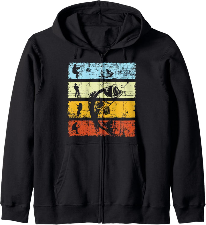 Vintage Style Angler Retro Angeln Fischer Angel Geschenk Kapuzenjacke