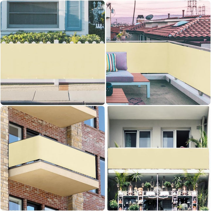 Sekey Balkon Sichtschutz Balkonabdeckung Balkonverkleidung blickdichte Wind- und UV-Schutz, 100% Pri