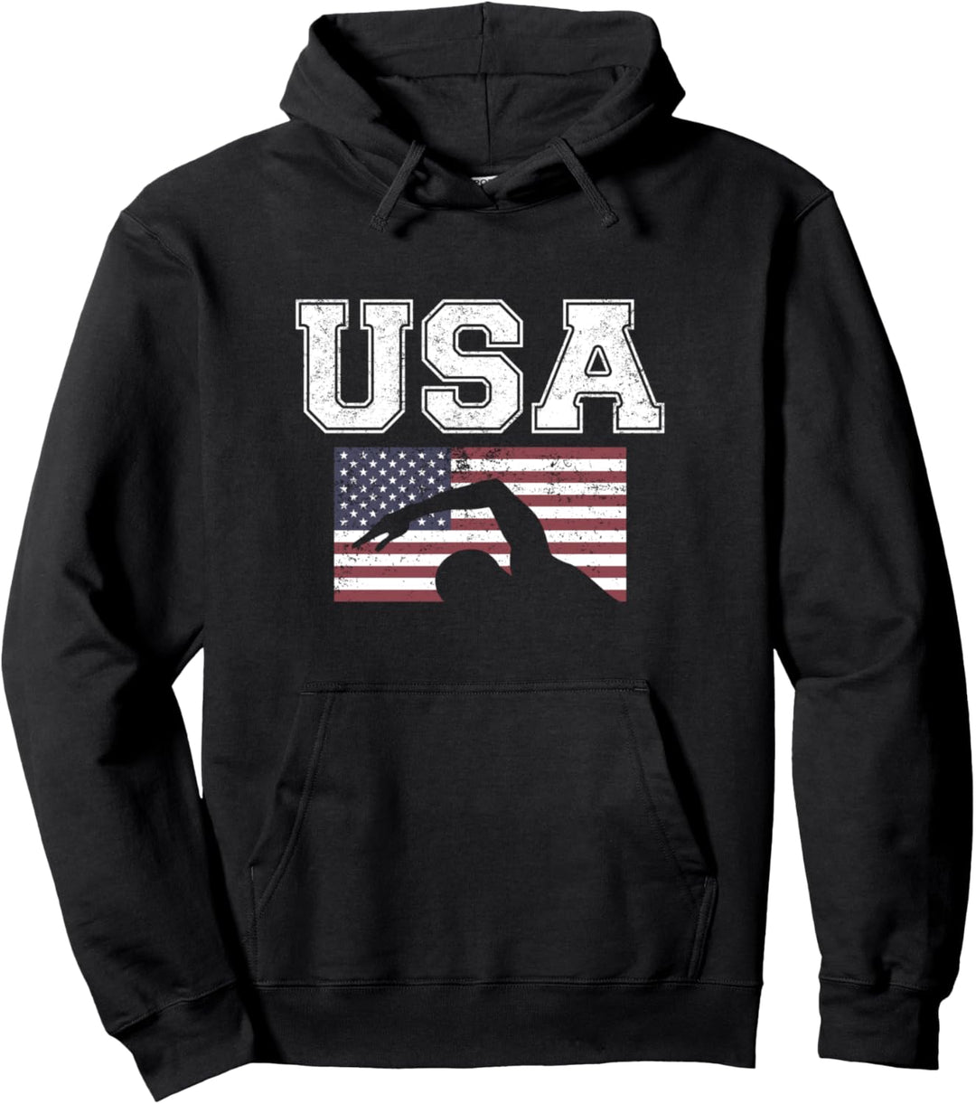 USA Swimming Shirt - US Swim Aquatic Sport Athlete Team Pullover Hoodie
