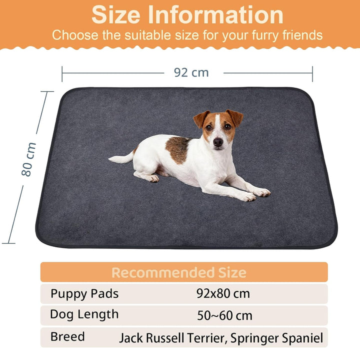 Inkontinenzunterlage Waschbar, 2er Set 92x80 cm Hundedecke Wasserdicht PIPI Matten für Hunde, Welpen