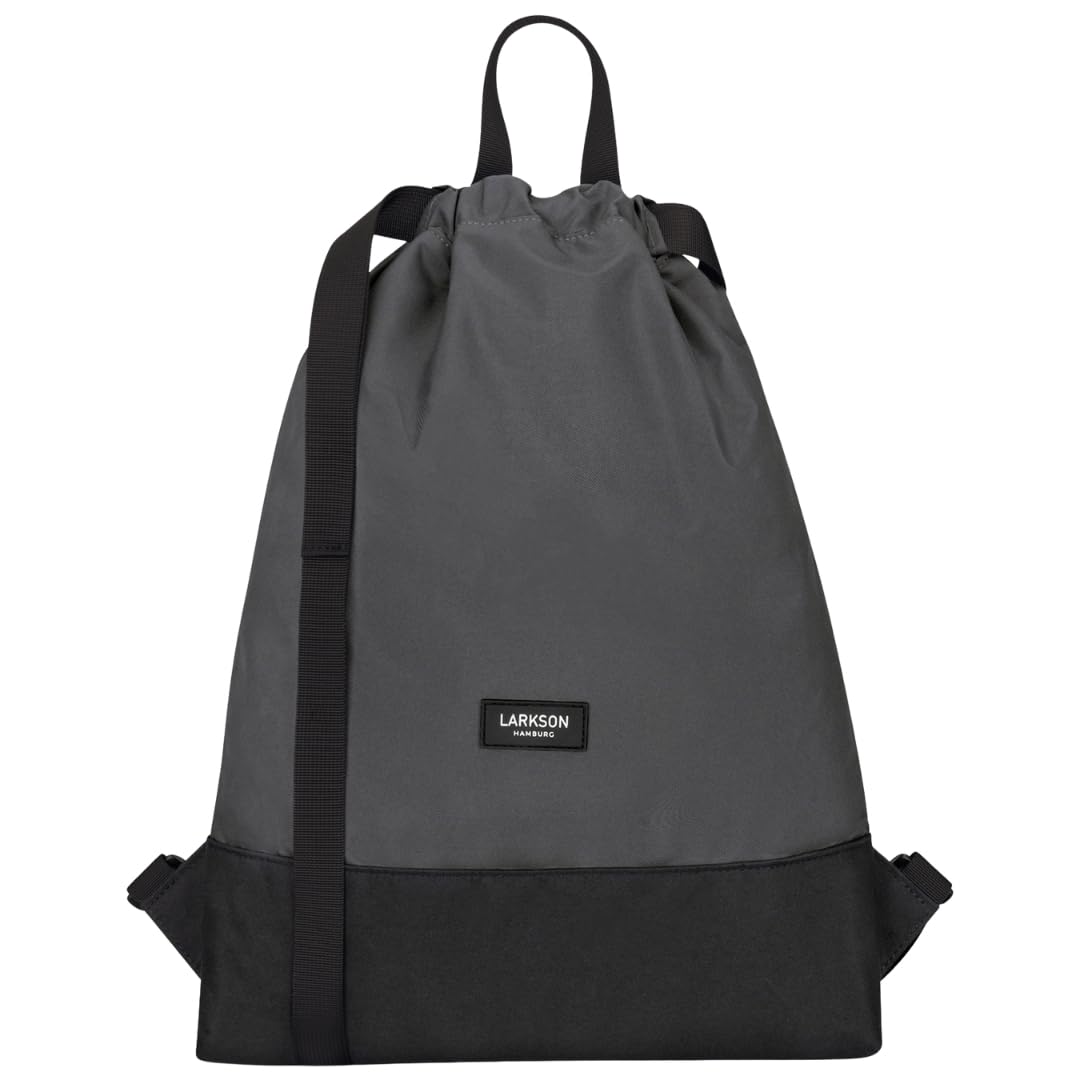 LARKSON Turnbeutel Damen &amp; Herren Grau - No 7 - Rucksack Damen für Sport und Festival - Beutel Rucks