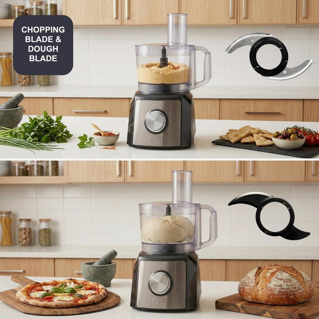 BLACK+DECKER BXFPA1200E - Küchenmaschine, 1.200W, Behälter 1,5l, 2 Geschwindigkeitsstufen/Turbofunkt