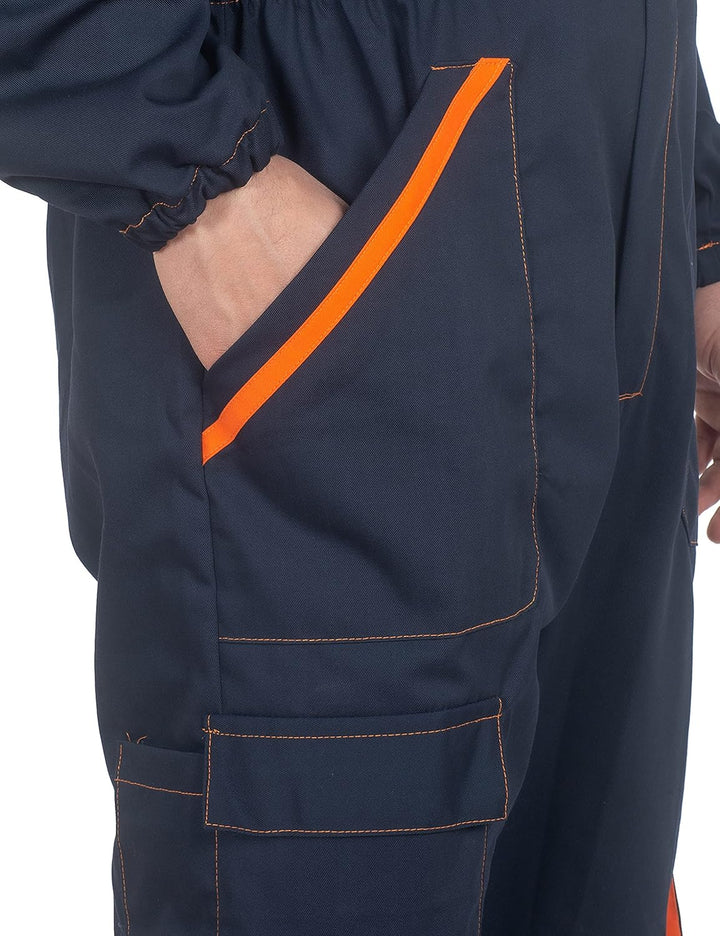 C.B.F. Balducci Group Arbeitsanzug mit Mehreren Taschen Arbeitsanzug M Blau / Orange, M Blau / Orang