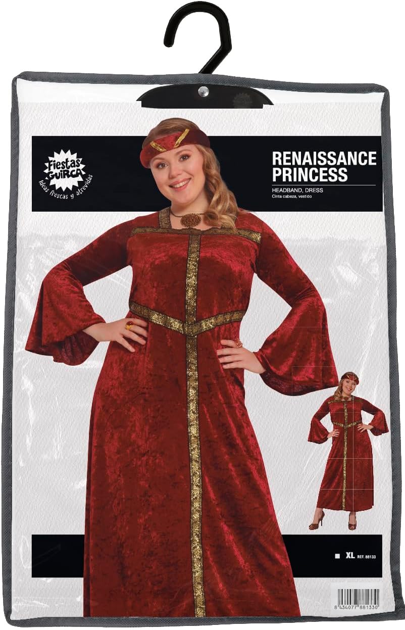 rotes Renaissance Prinzessin Kostüm für Damen in Gr. M-XL , Grösse:M