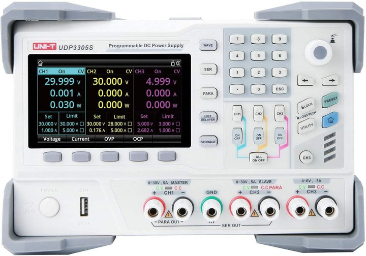 UNI-T UDP3305S programmierbares lineares DC Labornetzgerät Labor-Netzteil mit 4 Kanäle, 328W, 1mV,1m