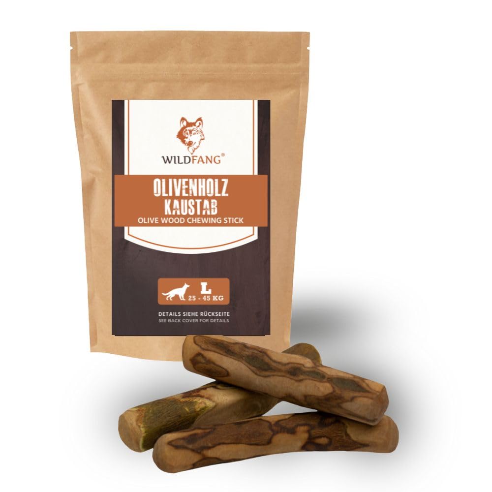 Wildfang® Olivenholz Kauholz für Hunde | Holzknochen Olivenholz | natürliches Kauspielzeug aus Olive