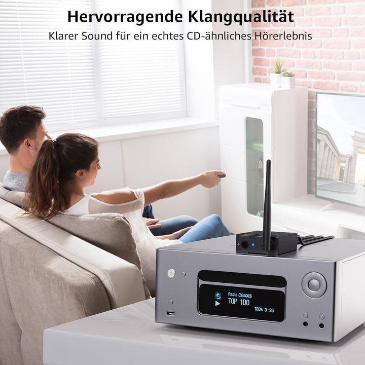 1Mii Drahtlos Audio Sender Empfänger, 2,4GHz Audio funkübertragung Kit, Low Latency, HiFi -Musik für