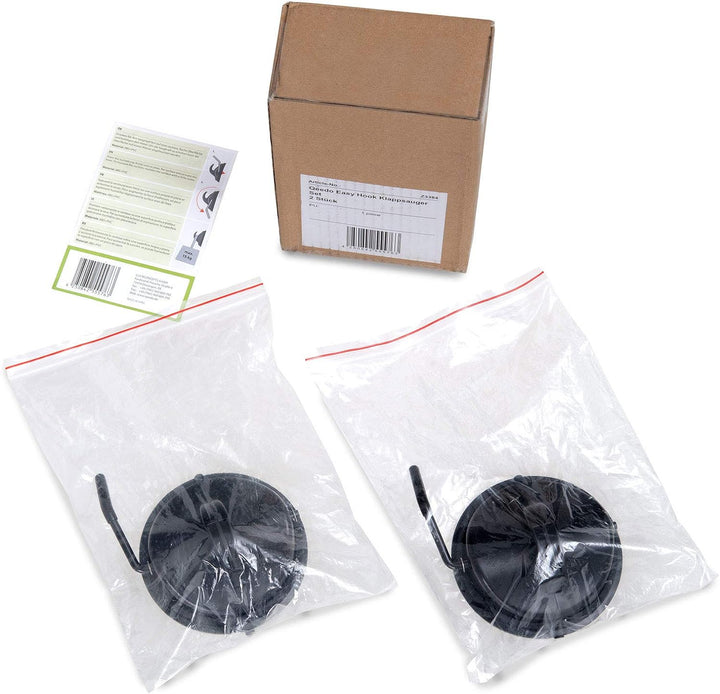 qeedo Easy Hook Klappsauger, Saughaken Set, 2 x Saugnäpfe mit Haken, max. 15 kg