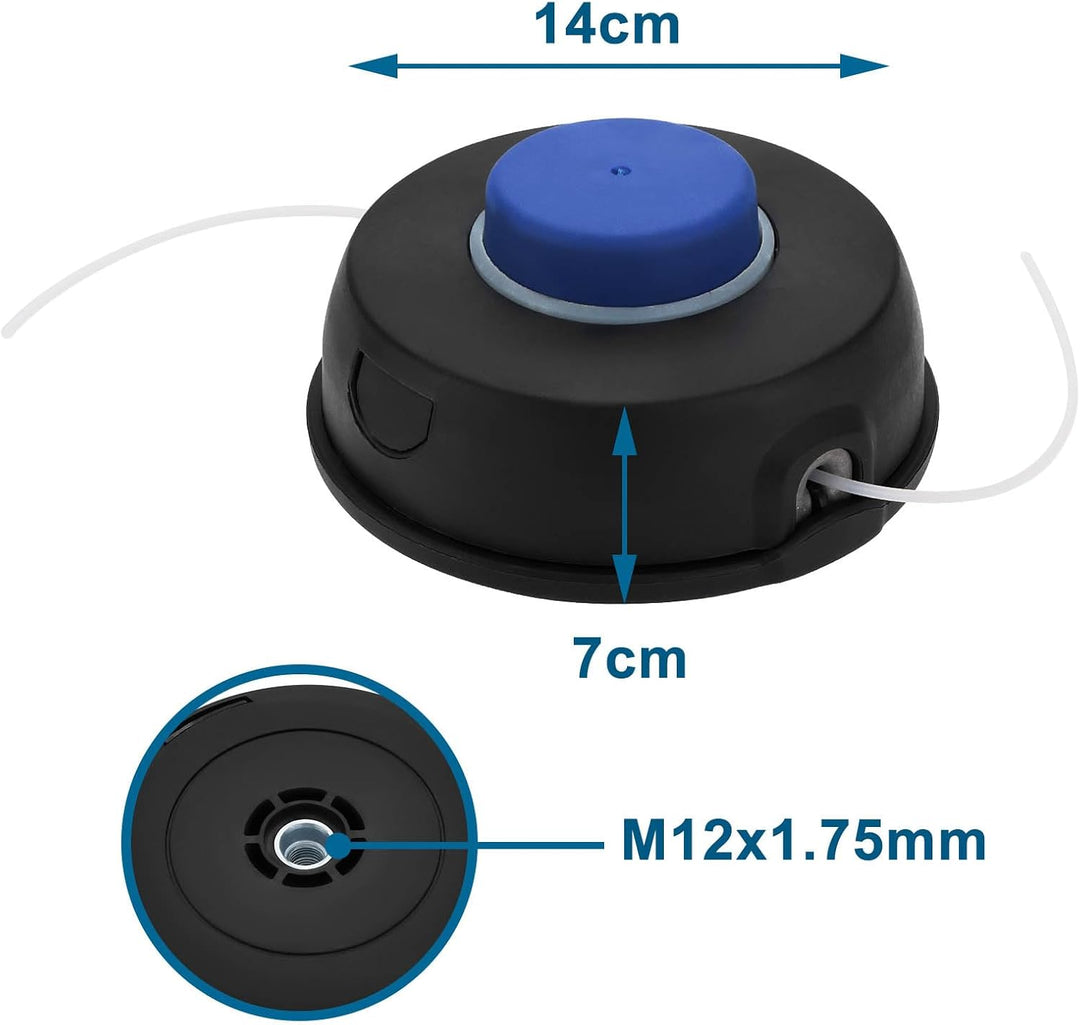 M12 X 1,75mm Trimmerkopf mit Nylonfaden für Rasenmäher Abnehmbarer Ersatz für Unkrautstecher aus Kun