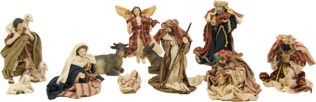 FADEDA 11x Krippenfiguren orientalisch, Ankleidefiguren/Höhe:10 cm/handbemalt/detailgetreue Krippen