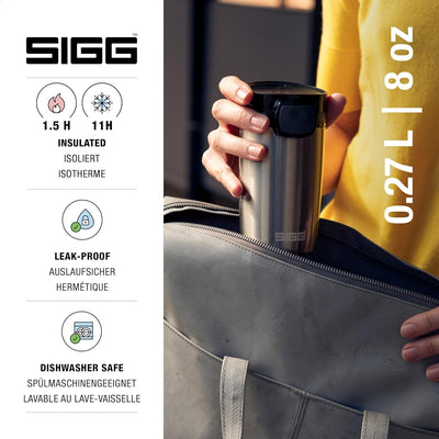 SIGG Miracle Thermobecher (0.27 L / 0.47 L), schadstofffreier und isolierter Kaffeebecher, auslaufsi