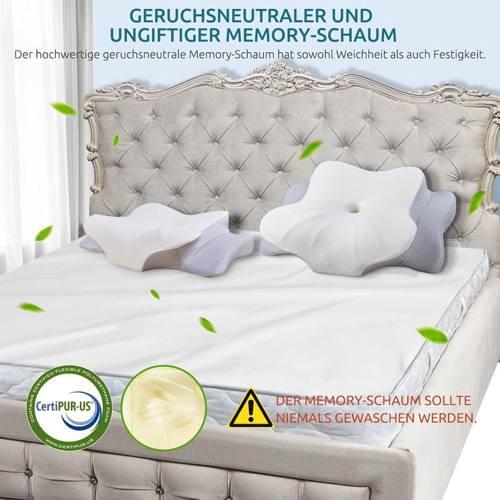 DONAMA Memory Foam Kissen ergonomisches Nackenkissen Kopfkissen Seitenschläferkissen für Seiten, Rüc