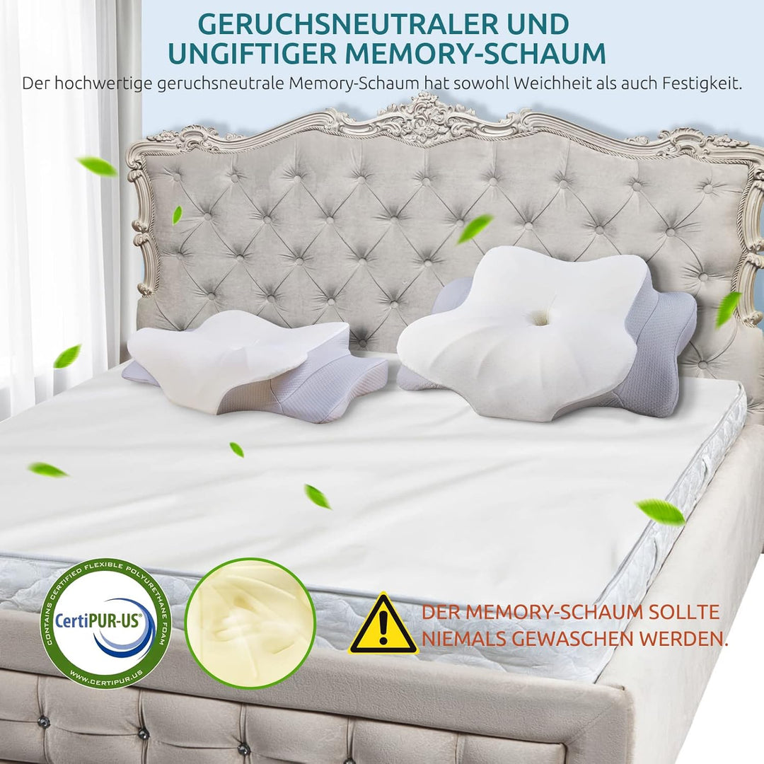 DONAMA Memory Foam Kissen ergonomisches Nackenkissen Kopfkissen Seitenschläferkissen für Seiten, Rüc